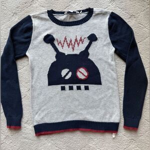 Petite Lem alien knitted  color block sweater for boys size 6/7